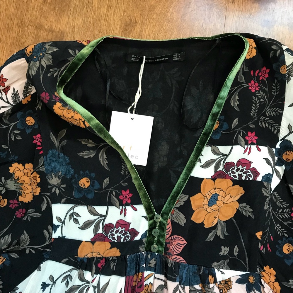 New Zara Bohemian Goddess Maxi Dress S - Picture 6 of 8